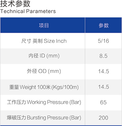 五层花线编织管技术参数